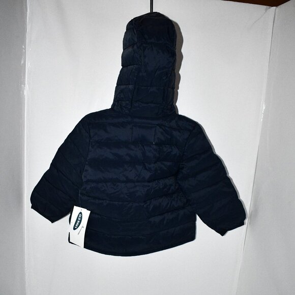 Old Navy Kids Puffer Jacket with Hood in Navy Size: 12-18 Mos NWT - Picture 2 of 3